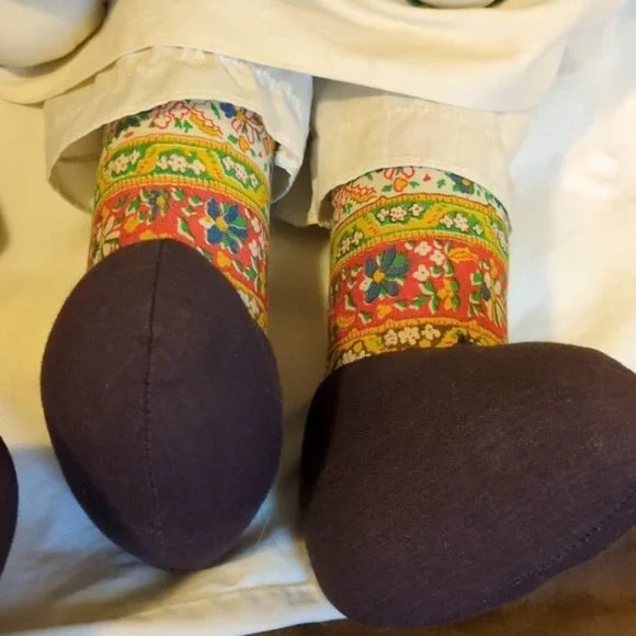 Raggedy Ann & Andy Handmade Yarn Hair Dolls 20" Blue Outfits Embroidered Faces - Picture 6 of 13